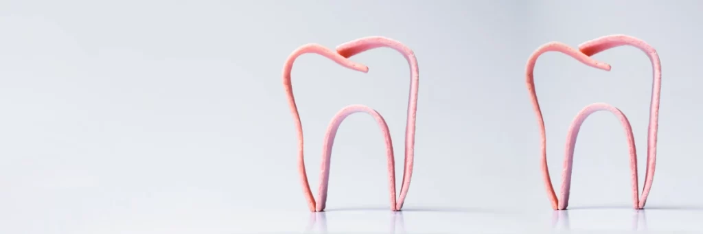 Fotografie zubu ze složeného z proužků žvýkaček | pro web: Zdravé žvýkačky (zdravezvykacky.cz) | zdroj: shutterstock